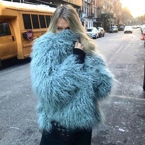 Baby light Blue faux fur jacket H&M, size small FUN FESTIVAL JACKET